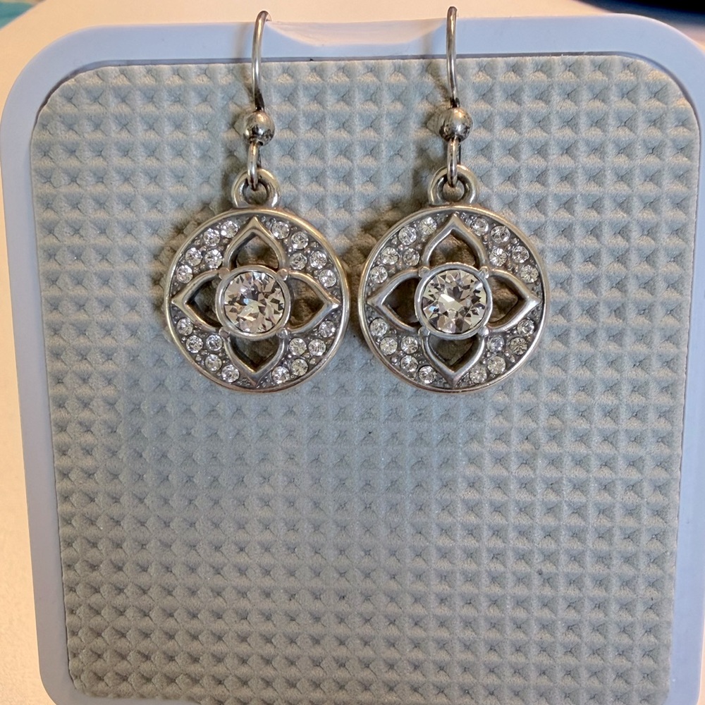 ✨ Brighton Silver Tone Crystal Dangle Earrings